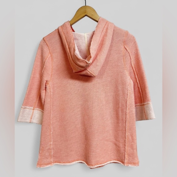 Soft Surroundings Just Beachy Pullover French Terry Hooded Top Petite Small - Picture 3 of 5